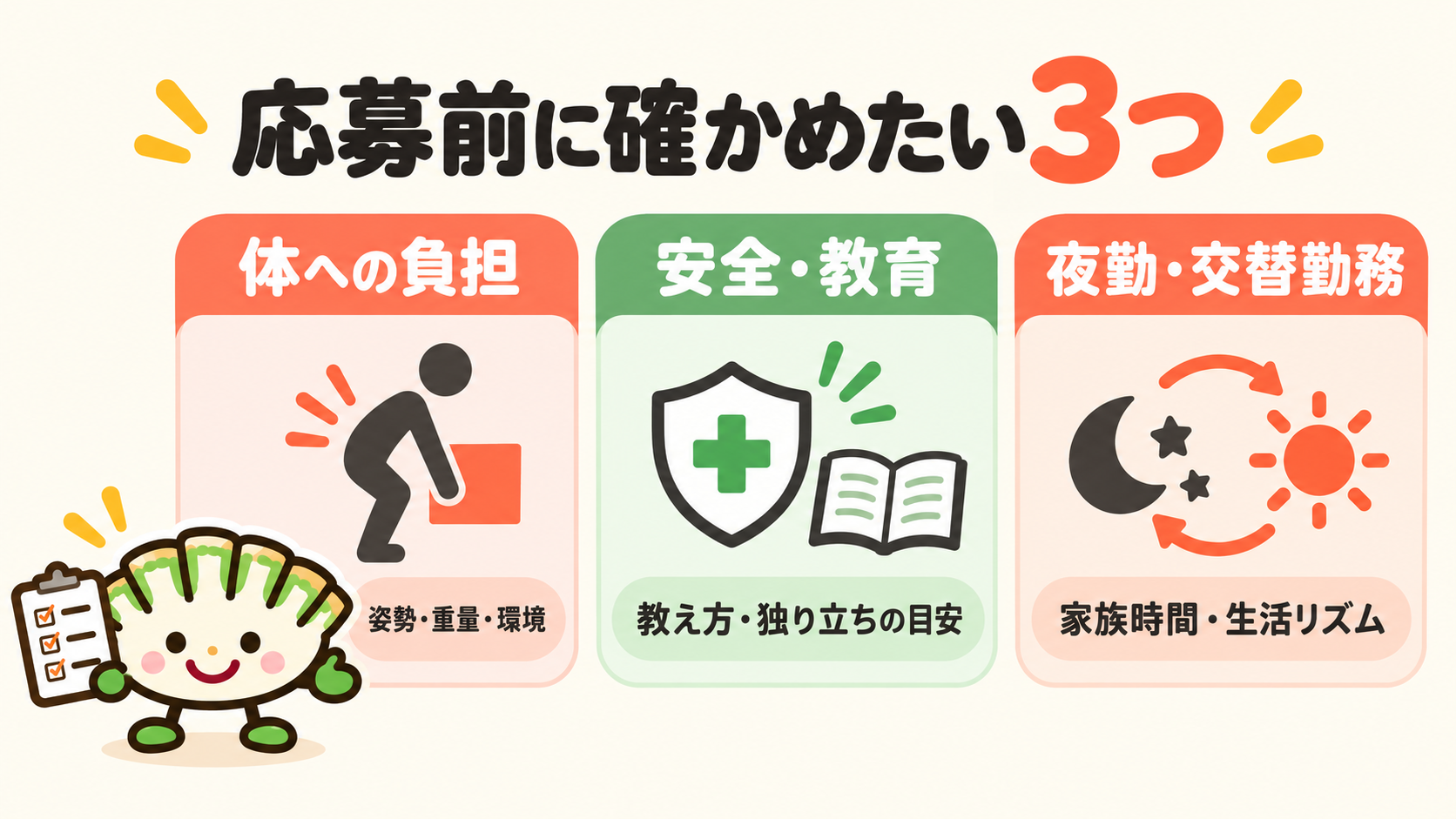 40代未経験で工場転職を考える際に確認したい体への負担、安全教育、夜勤と交替勤務