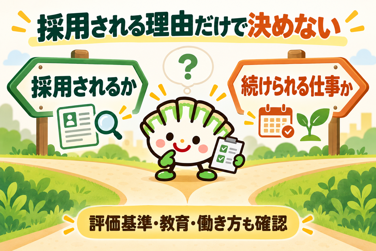 採用される理由と続けられる仕事の両方を確認する図解