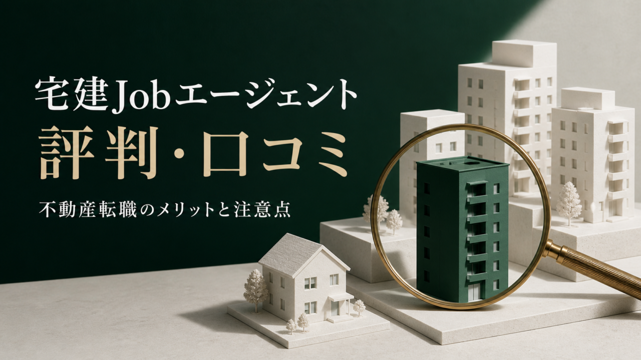 宅建Jobエージェントの評判・口コミを紹介する建築模型のアイキャッチ