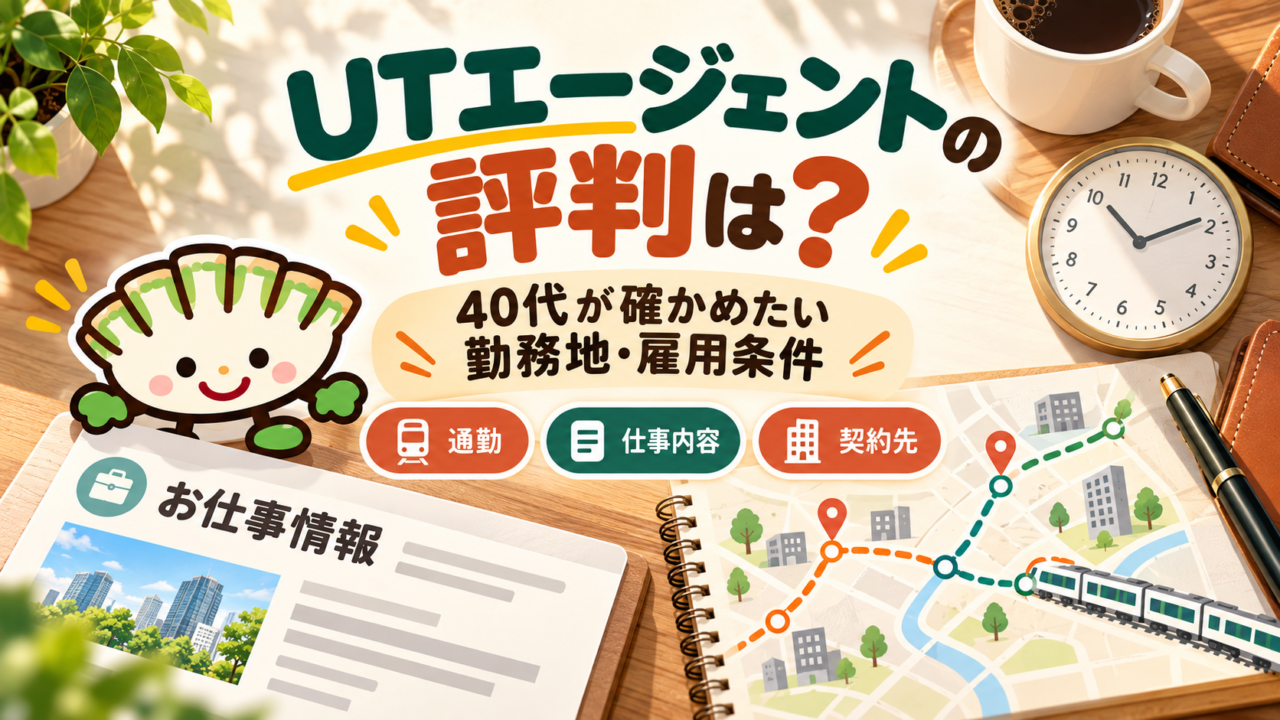 UTエージェントの評判を調べ、40代が通勤・仕事内容・契約先を確かめる案内